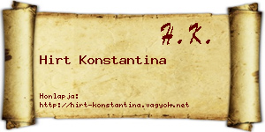 Hirt Konstantina névjegykártya